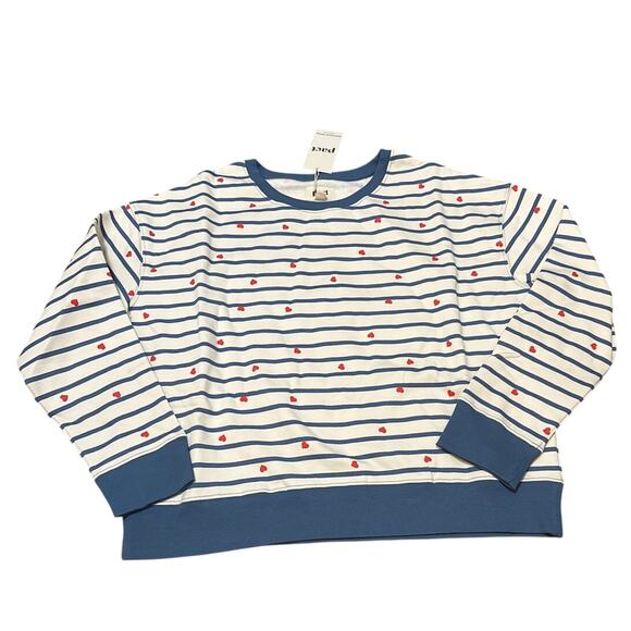 Pact Scattered Hearts Graphic Organic Slouchy Sweatshirt Size Small New NWT - Picture 2 of 5